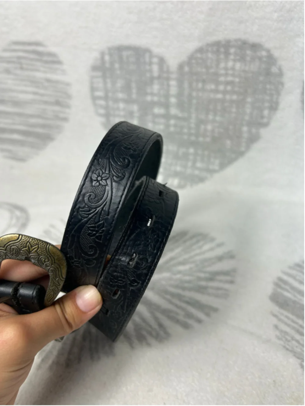 Nocona Men's Black Leather Belt 30in With Silver Buckle